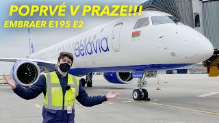 Nejmodernější letadlo v Praze Belavia představila Embraer E195 E2 quotProfit Hunterquot [upl. by Archie]