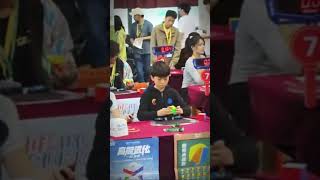 Rubik’s Cube solved in 327 Seconds by Yiheng Wang  shorts viral subscribe [upl. by Elleuqar]