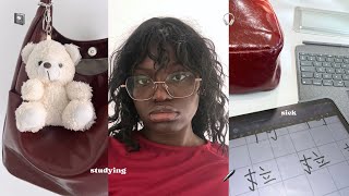 STUDY VLOG 📓 fall midterm exams classes productive amp being sick [upl. by Thay418]