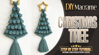 MACRAME  DIY Macrame Christmas Tree Ornament Tutorial  Step by Step [upl. by Blain]