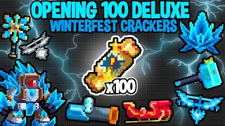 OPENING 100 DELUXE WINTERFEST CRACKERS IN GROWTOPIA [upl. by Cristin]