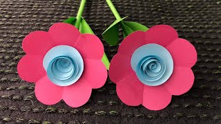 How to make beautiful paper flower  Easy origami flowers for beginners making  DIYPaper Crafts [upl. by Domash985]