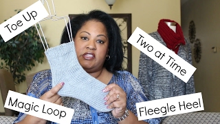 How to Knit Toe Up Socks Two at a Time with Fleegle Heel [upl. by Fanya]