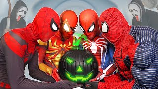 SUPERHEROs Story  All RED SPIDERMAN vs MYSTERY PUMPKIN [upl. by Mic]