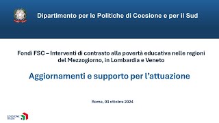 Webinar del 03 ottobre 2024  FSC Povertà Educativa [upl. by Ailehs]