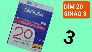 DİM 20 sınaq ingilis dili  dim 20 sinaq 3 [upl. by Sugar379]