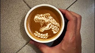 تعليم الرسم علي القهوة coffee barista explore [upl. by Otreblasiul]