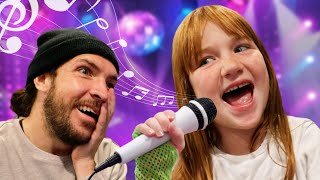 ADLEYs SOLO CONCERT Dad LOVES the songs Adley sings for her basement karaoke MUSiCAL performance [upl. by Glasgo]