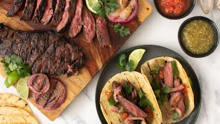 Arrachera Marinated Skirt Steak Tacos Recipe [upl. by Edvard561]