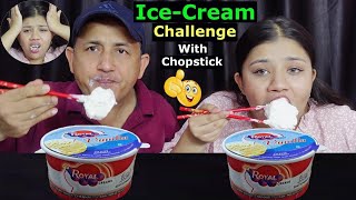 ICE CREAM EATING CHALLENGE WITH CHOPSTICKS BudaBudiVlogs MeroNepaliKitchen [upl. by Euqinomad]