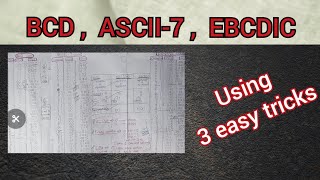 how to learn to write BCD code ASCII 7 code  EBCDIC code in minutes [upl. by Airtemad]