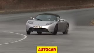 Will it drift Tesla Roadster  by Autocarcouk [upl. by Etat]