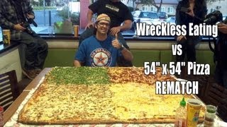 Giant 54quot x 54quot Grand Sicilian Pizza Challenge at Big Mama and Papas Pizza Jan 13  Freak Eating [upl. by Rehnberg446]