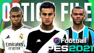 OPTION FILE PES 2021 SET2024  ATUALIZAÇÃO PARA TEMPORADA 2025 COM UNIFORMES E TRANSFERÊNCIAS [upl. by Omrellig]