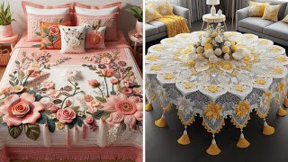 100 beautiful minimalistic style bedsheet and tablecloth designs 🎀✨ [upl. by Domel11]