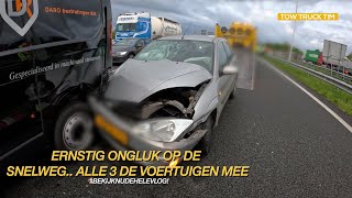 3 voertuigen meegenomen na ernstig ongeval op snelweg  leven van een berger 79 [upl. by Mallis]