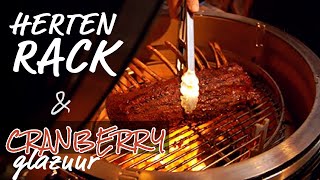 Hertenrack op de kamado BBQ met cranberry saus [upl. by Greenman]