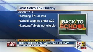 Ohio sales tax holiday When to do backtoschool shopping [upl. by Eecyak238]