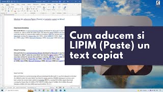 Cum aducem si lipim dam Paste un text copiat  mini Tutorial Word Romana [upl. by Glynas]