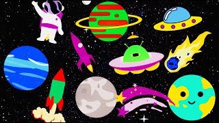 Space Adventure Rockets Planets Astronauts Aliens 🚀🌌 Sensory Video for Kids [upl. by Sherwynd824]