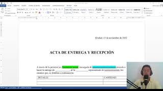 MODELO de ACTA de ENTREGA Y RECEPCIÓN FÁCIL Y RÁPIDO [upl. by Ilohcin]