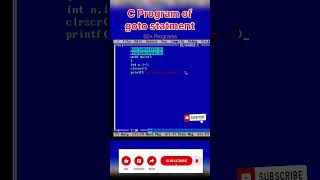 Program of Goto Statment in C  shorts youtube ytshorts trending youtubeshorts music reels [upl. by Witha]