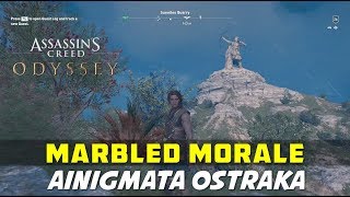 Marbled Morale  Mykonos Island  Ainigmata Ostraka Puzzle Location amp Solution  AC ODYSSEY [upl. by Materse]