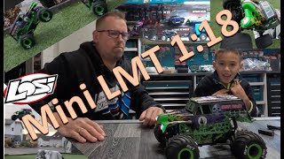 Losi Mini LMT 118 unboxing und Testfahrt Grave Digger von Adam Anderson Monstertruck MonsterJam [upl. by Ha]