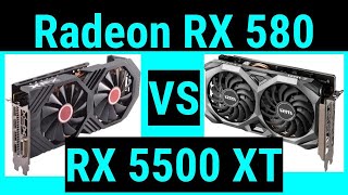 XFX Radeon RX 580 GTS XXX Edition OC 8 GB VS MSI Radeon RX 5500 XT MECH 8G OC [upl. by Sherlocke]