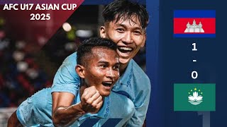 CAMBODIA vs MACAU  Qualification  Group B  AFC U17 Asian Cup 2025 [upl. by Haibot317]