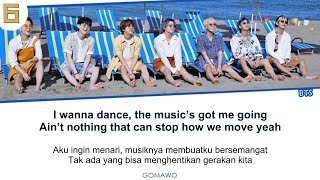 BTS  Permission to Dance LYRICSINDO SUB by GOMAWO [upl. by Enoek]