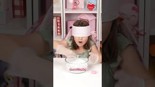 7 Year Old Tries Making Slime Blindfolded👀 slime shorts [upl. by Lehteb]