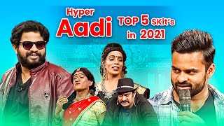 Hyper Aadi Top 5 Skits in 2021  Jabardasth  5th October 2023  Hyper Aadi Naga Babu Roja [upl. by Anad253]