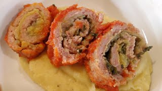 Bacon Mince PolpettoneMeatloafRouladenRoulade [upl. by Ayila71]