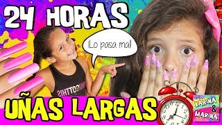 💅 24 HORAS con las UÑAS EXTRA LARGAS CHALLENGE 😱 PASO UN DÍA CON UÑAS MUY LARGAS 🌸 RETO DIVERTIDO [upl. by Twedy]