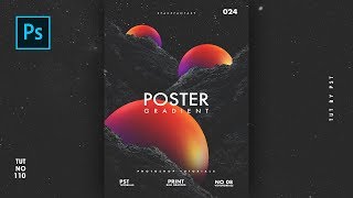 How to Create Aesthetic Gradient Ball Poster like xemrind  Photoshop Tutorials [upl. by Kopp]