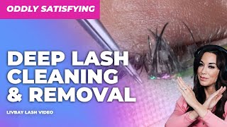 Oddly Satisfying Deep Lash Cleaning  Full Lash Removal [upl. by Saiasi]