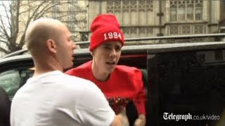 Justin Bieber lashes out at cameraman [upl. by Suoirtemed]