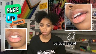 how to fake lip piercings snake bites vertical labret etc [upl. by Pierro]