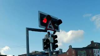 Rare Crossing in Ireland Wexford Bridge Level Crossing County Wexford Akaso V50X 11123 [upl. by Ailuig]