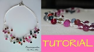 DIY  TUTORIAL come fare una collana multifilo con pietre dure [upl. by Jochebed548]