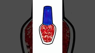 DIY Glitter ✨Nail Polish bottle coloring ideas for kids kids nailpolish glitter kidsart [upl. by Adalard]