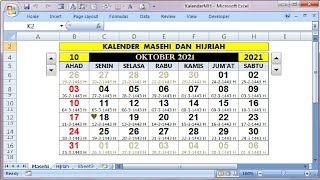 CARA MEMBUAT KALENDER MASEHI DAN HIJRIAH  Pada Excel [upl. by Haswell]