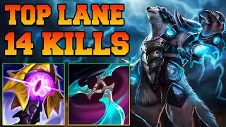 14 Kills Volibear 1420 Top Guide Combos LOL  Volibear Build Pro Gameplay S14 League Of Legends [upl. by Alekram289]