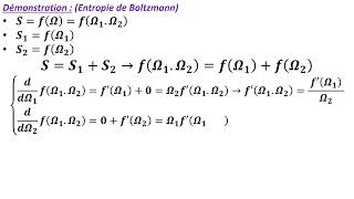 Physique Statistique Démonstration Entropie de Boltzmann 2 [upl. by Ahsenor]