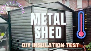 Metal Shed insulation DIY Test [upl. by Ahsielat]