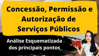 CONCESSÃO PERMISSÃO E AUTORIZAÇÃO  Análise Esquematizada acerca da delegação de serviços públicos [upl. by Bellanca953]