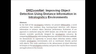 DMZoomNet Improving Object Detection Using Distance Information in Intralogistics Environments [upl. by Llib]