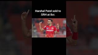 Harshal Patel sold to SRH at 8cr shorts cricket ipl [upl. by Harl]