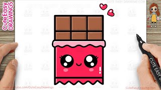 How to Draw a Cute Chocolate Bar Simple amp Easy for Kids [upl. by Rodrigo243]